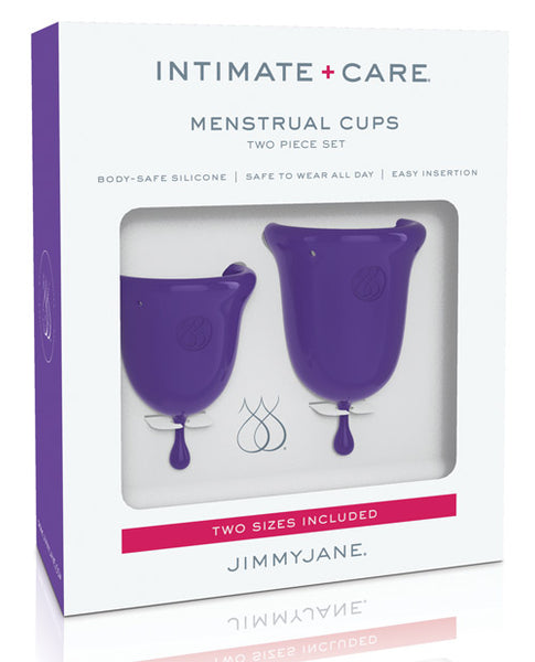 Jimmyjane Intimate Care Menstrual Set of 2 Cups Clear Body Safe Silicone