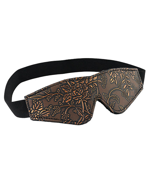 Spartacus Faux Fur Lining Blindfold - Brown Floral Print.